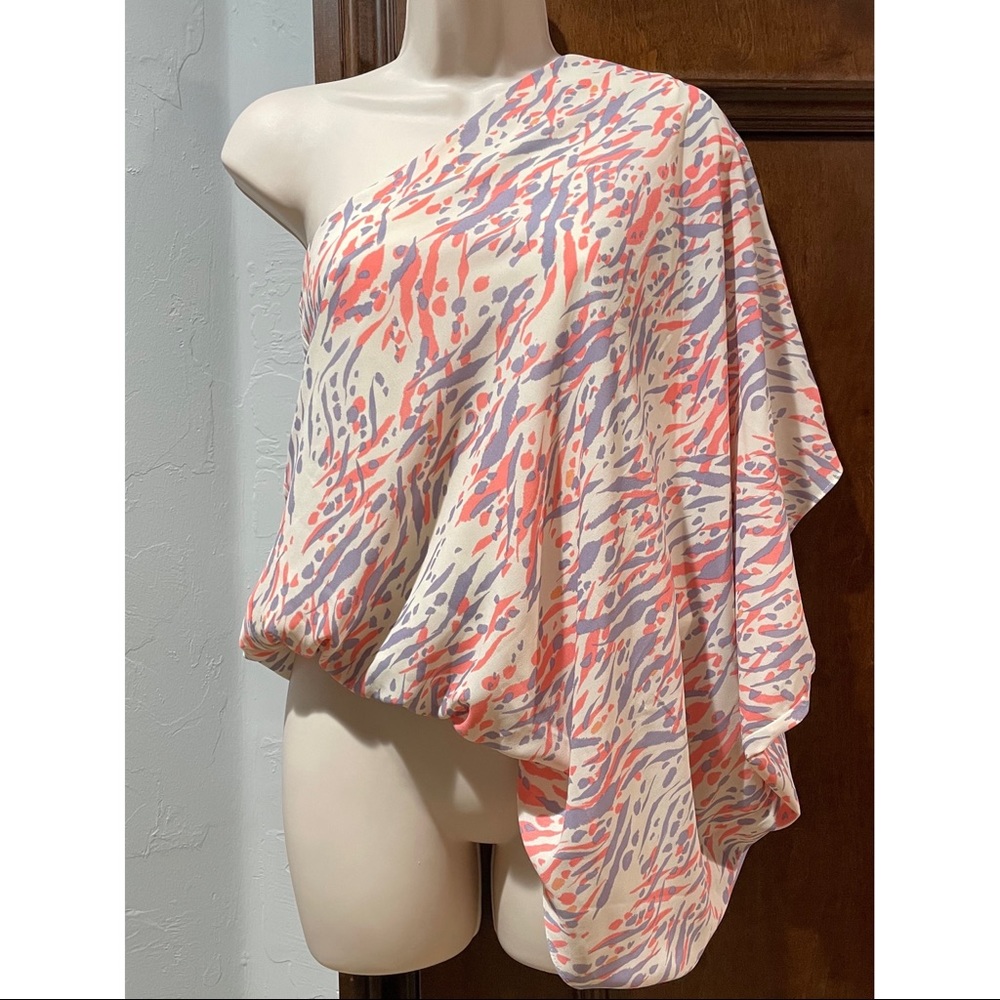 Impeccable, pig-One shoulder Flowy Blouse